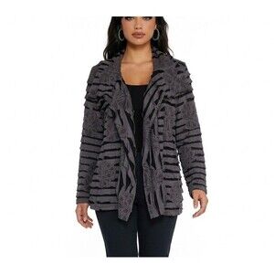 Women’s Sweater Draped Cardigan Size Large Gray Long Sleeve